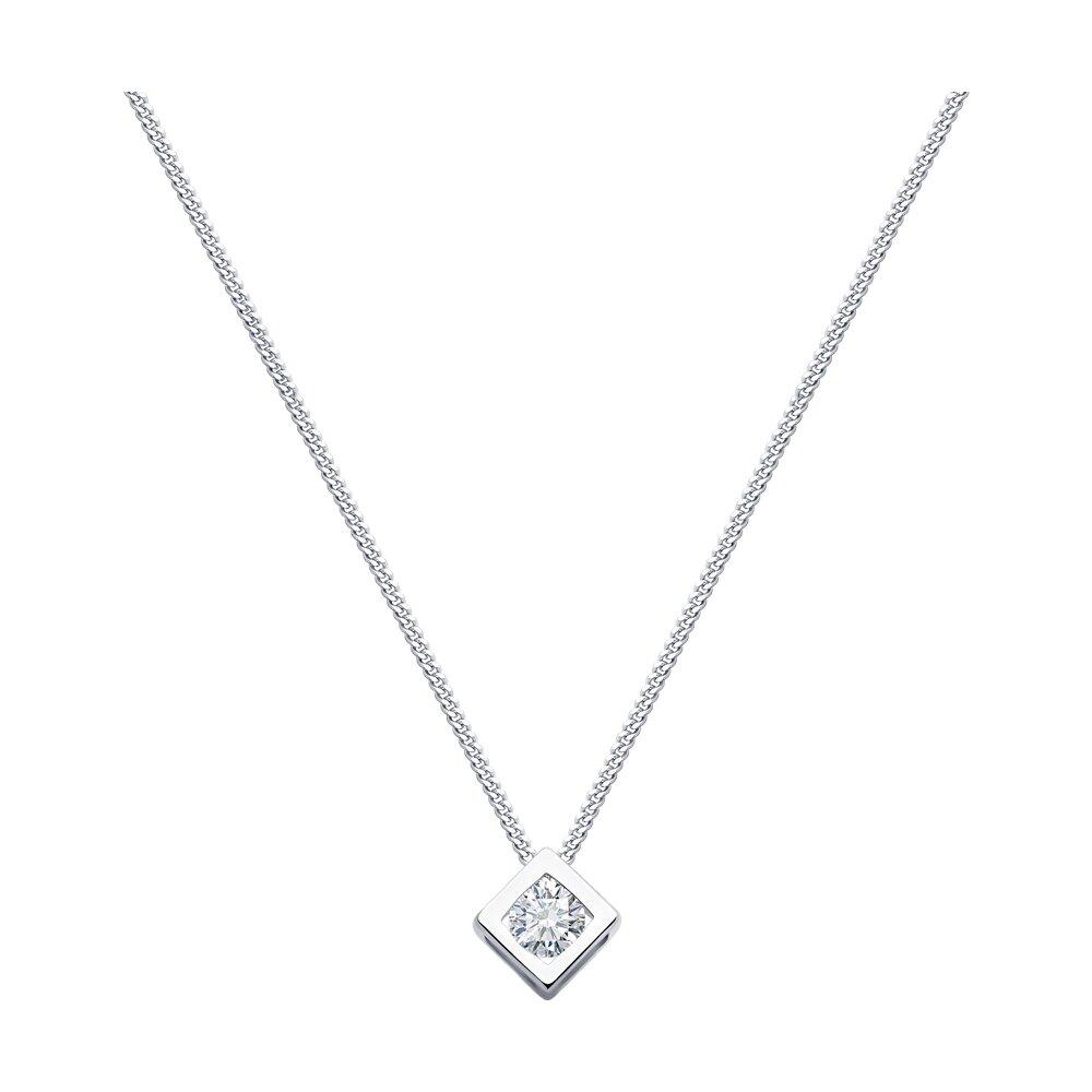 Колье из серебра с фианитом - видео на модели