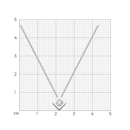 Колье из серебра с фианитом из серебро — вид 5