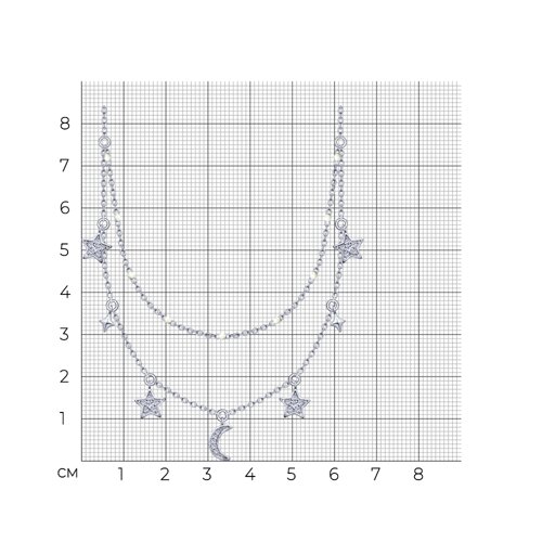 Колье из серебра с фианитами и эмалью из серебро — вид 4
