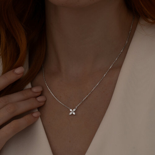 Колье из серебра с фианитами из серебро — вид 2