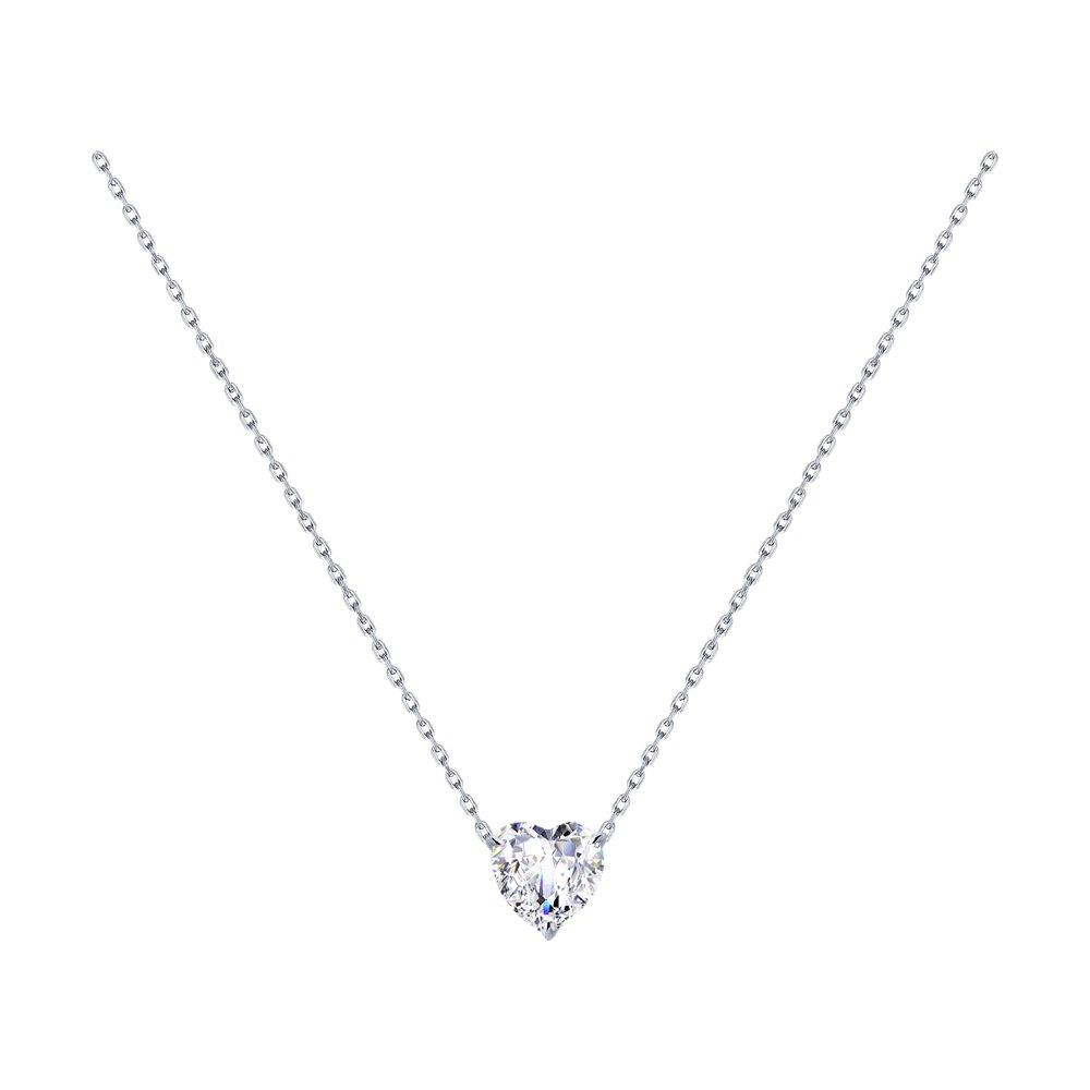 Колье из серебра с фианитом - видео на модели