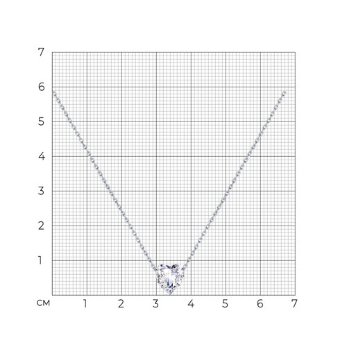 Колье из серебра с фианитом из серебро — вид 4