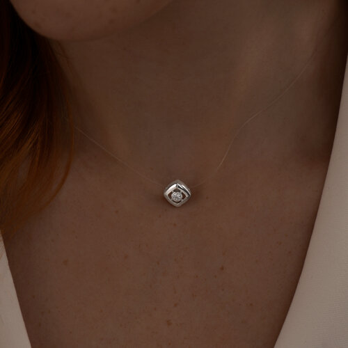 Колье из серебра с фианитом из серебро — вид 2