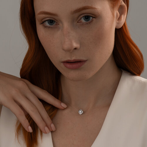 Колье из серебра с фианитом из серебро — вид 3