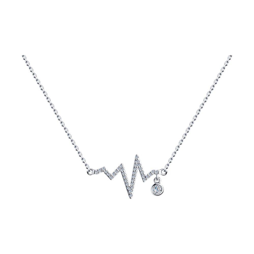 Колье из серебра с фианитами - видео на модели