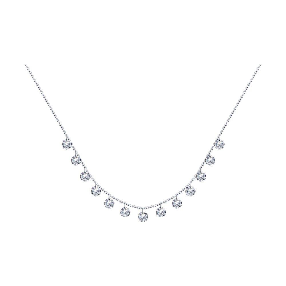 Колье из серебра с фианитами - видео на модели