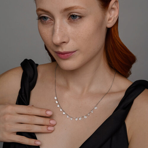 Колье из серебра с фианитами из серебро — вид 3