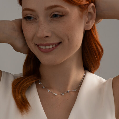 Колье из серебра с фианитами из серебро — вид 3