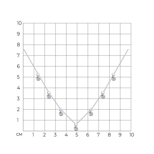 Колье из серебра с фианитами из серебро — вид 4