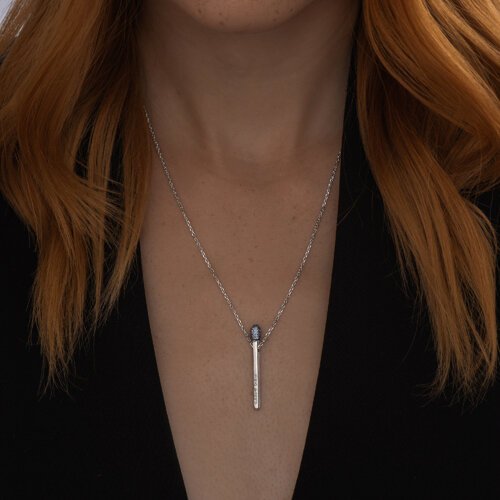 Колье из серебра с фианитами из серебро — вид 2