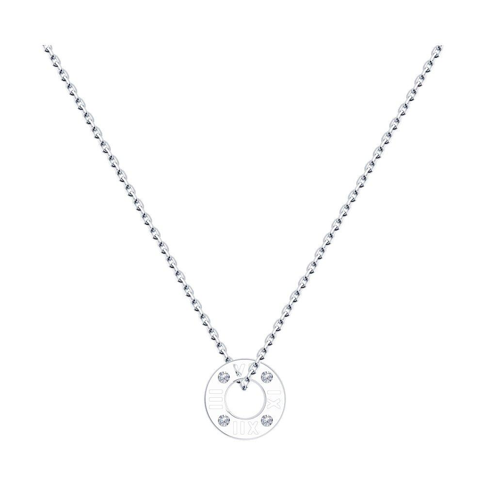 Колье из серебра с фианитами - видео на модели