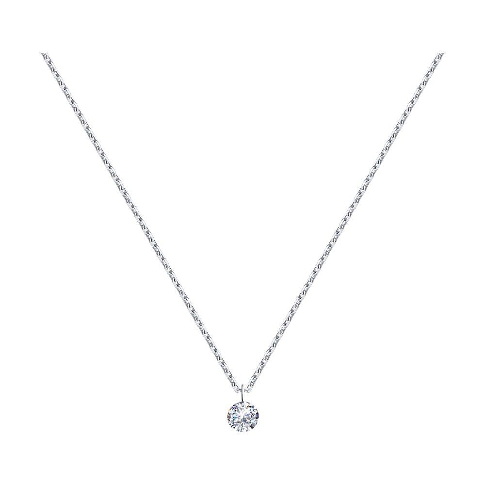 Колье из серебра с фианитом - видео на модели