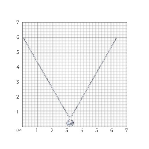 Колье из серебра с фианитом из серебро — вид 3