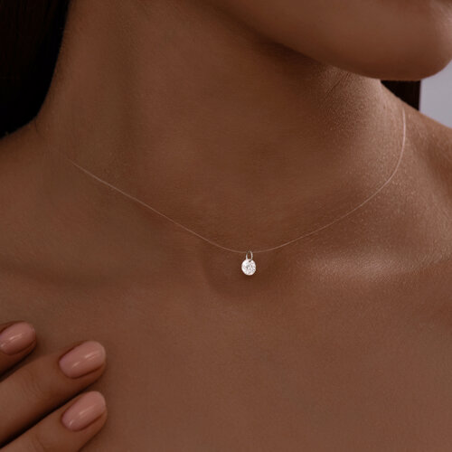 Колье из серебра с фианитом из серебро — вид 2