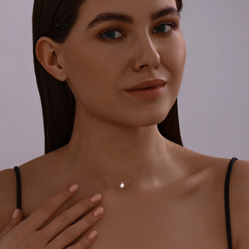 Колье из серебра с фианитом из серебро — вид 3