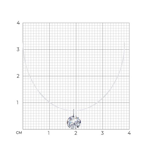 Колье из серебра с фианитом из серебро — вид 4