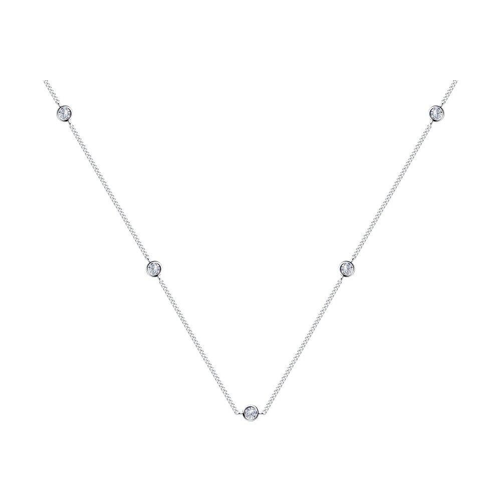 Колье из серебра с фианитами - видео на модели