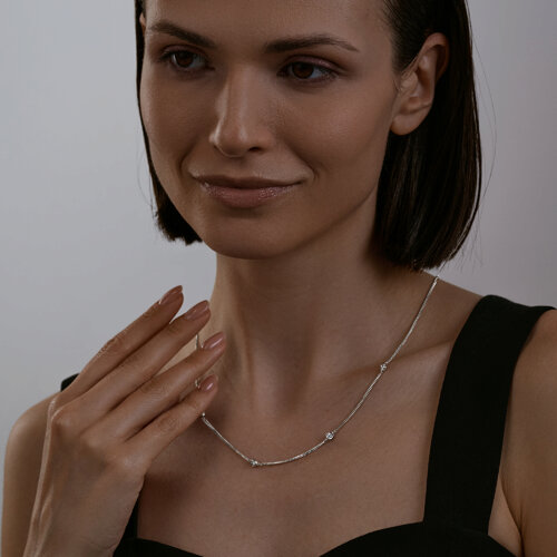 Колье из серебра с фианитами из серебро — вид 3