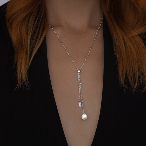 Колье из серебра с жемчугом из серебро — вид 3