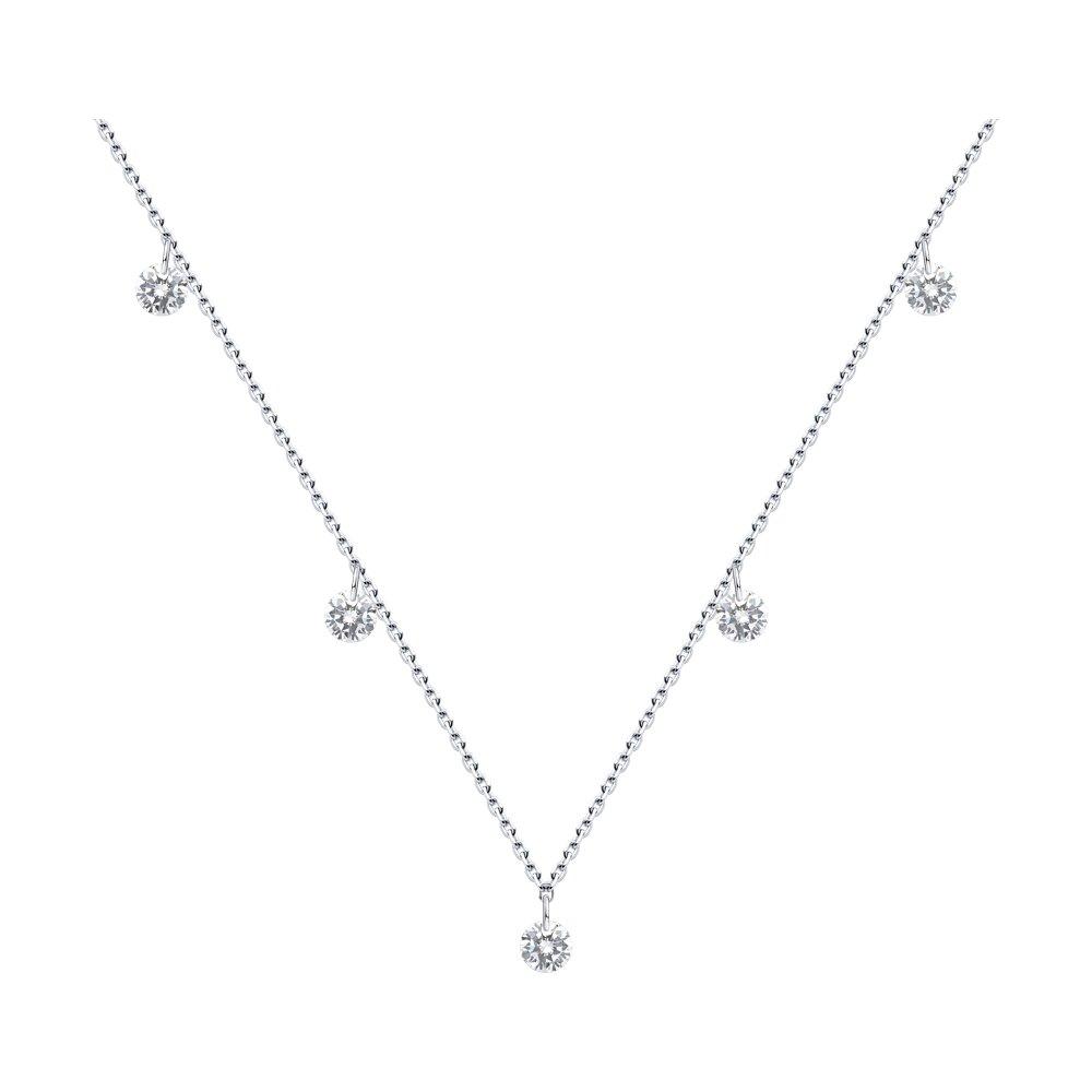 Колье из серебра с фианитами - видео на модели