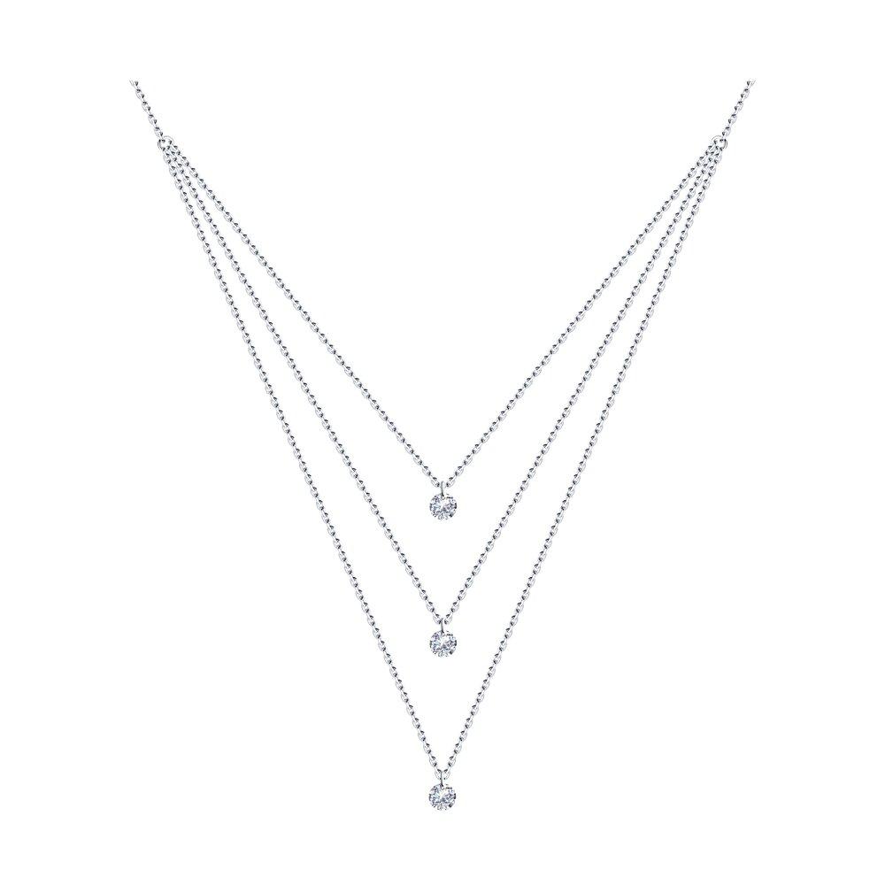 Колье из серебра с фианитами - видео на модели