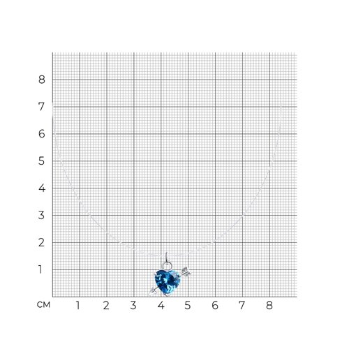 Колье из серебра с фианитом из серебро — вид 4