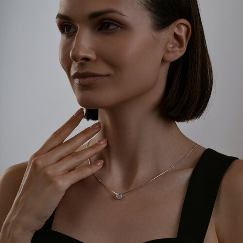 Колье из серебра с фианитом из серебро — вид 2