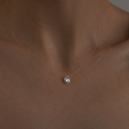 Колье из серебра с фианитом из серебро — вид 3