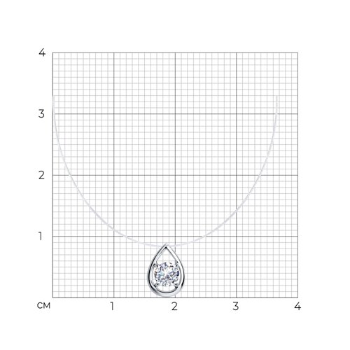 Колье из серебра с фианитом из серебро — вид 4