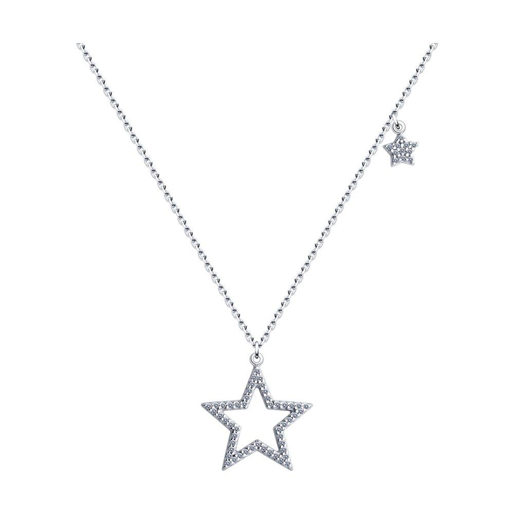 Колье из серебра с фианитами - видео на модели