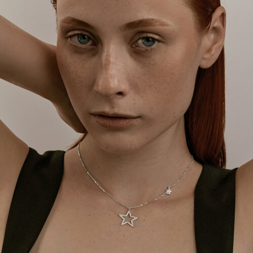 Колье из серебра с фианитами из серебро — вид 3