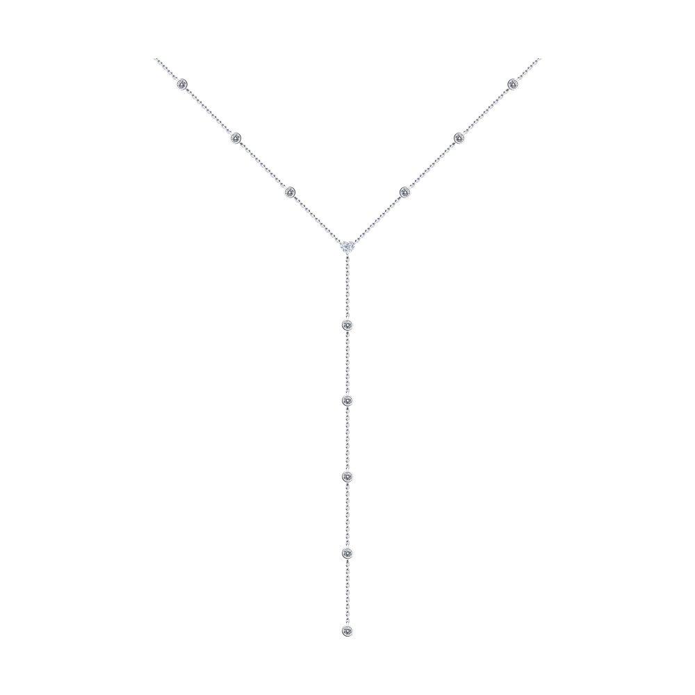 Колье из серебра с фианитами - видео на модели