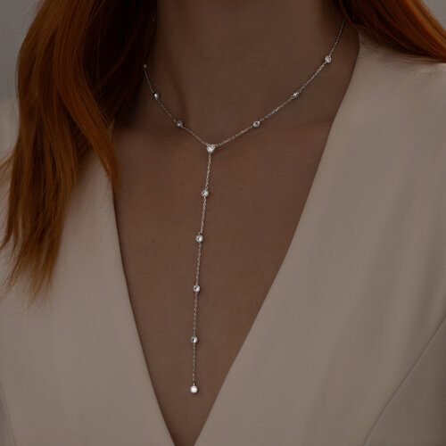 Колье из серебра с фианитами из серебро — вид 3