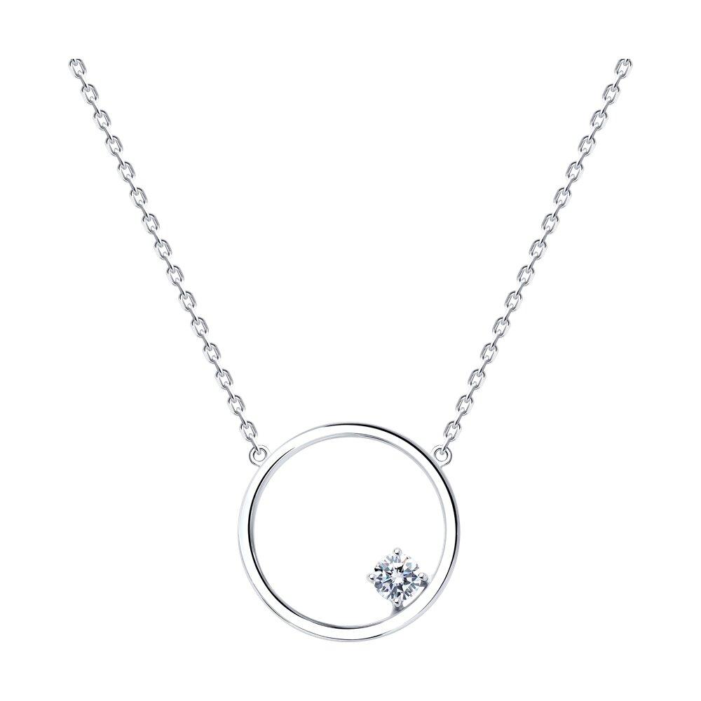 Колье из серебра с фианитом - видео на модели