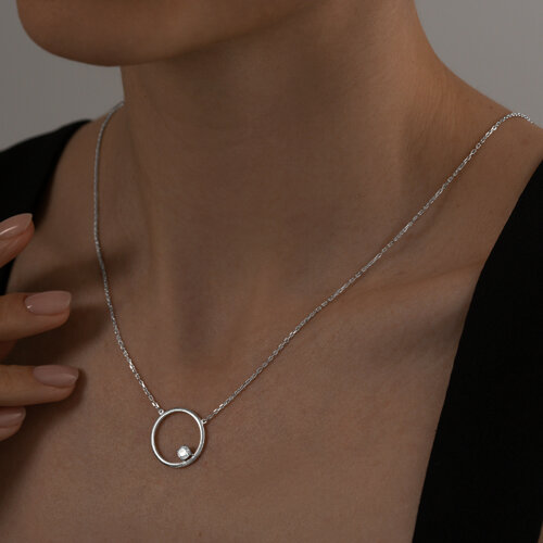 Колье из серебра с фианитом из серебро — вид 3