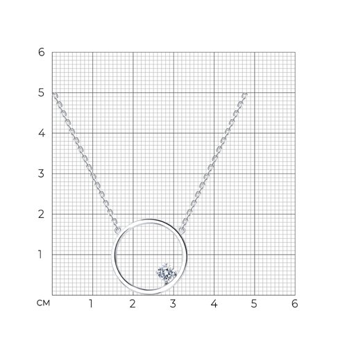 Колье из серебра с фианитом из серебро — вид 4