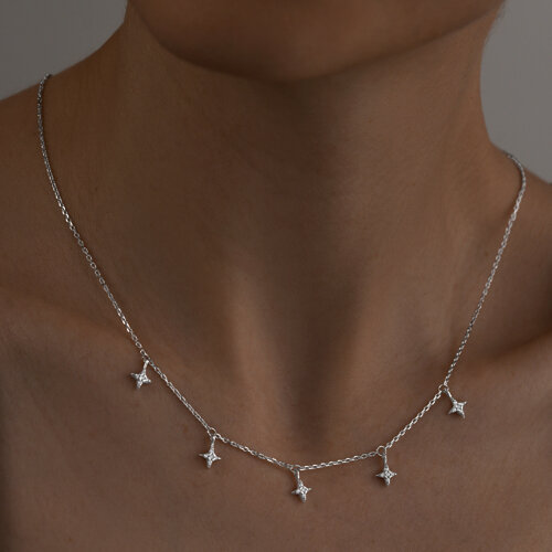 Колье из серебра с фианитами из серебро — вид 3