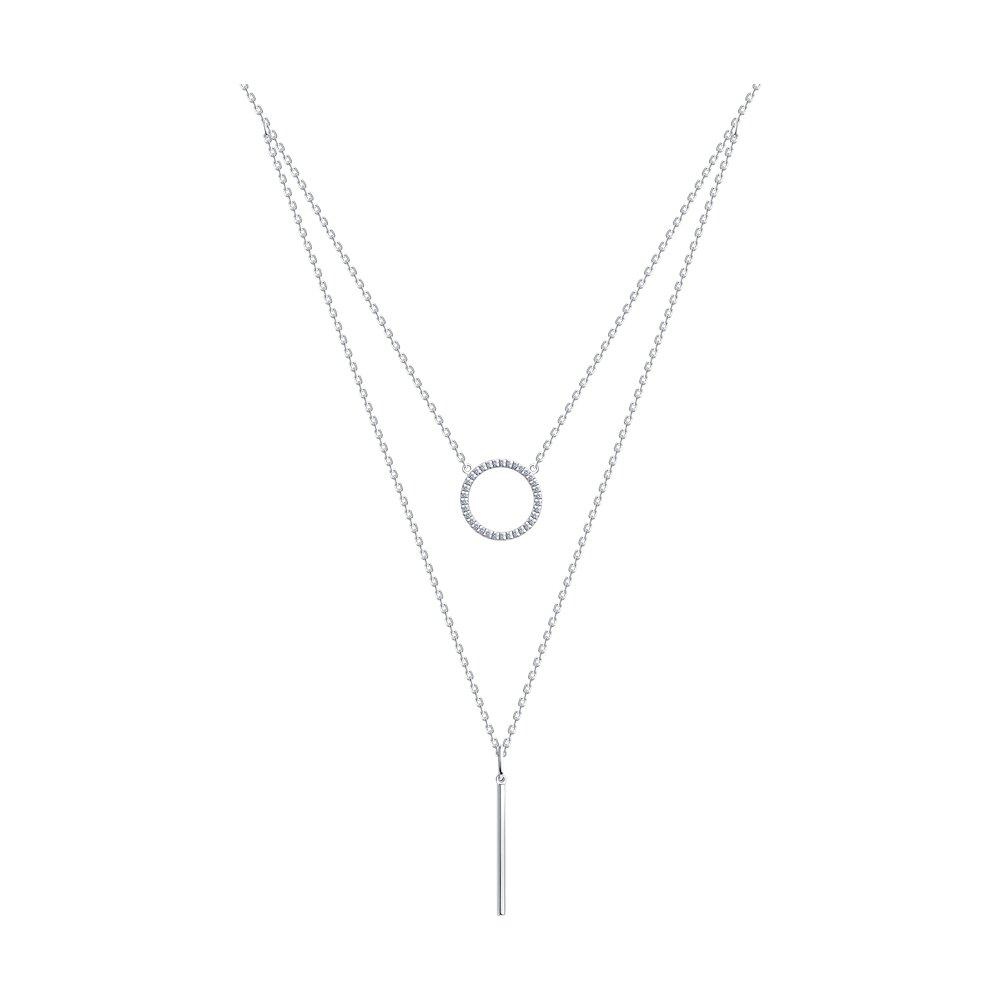 Колье из серебра с фианитами - видео на модели