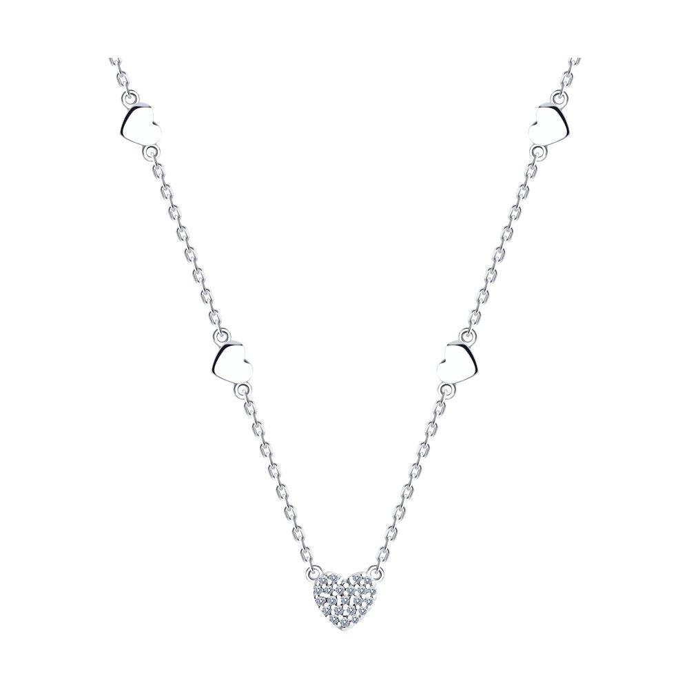 Колье из серебра с фианитами - видео на модели