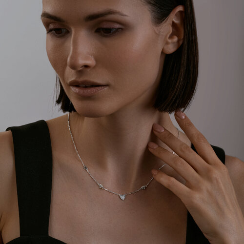 Колье из серебра с фианитами из серебро — вид 4