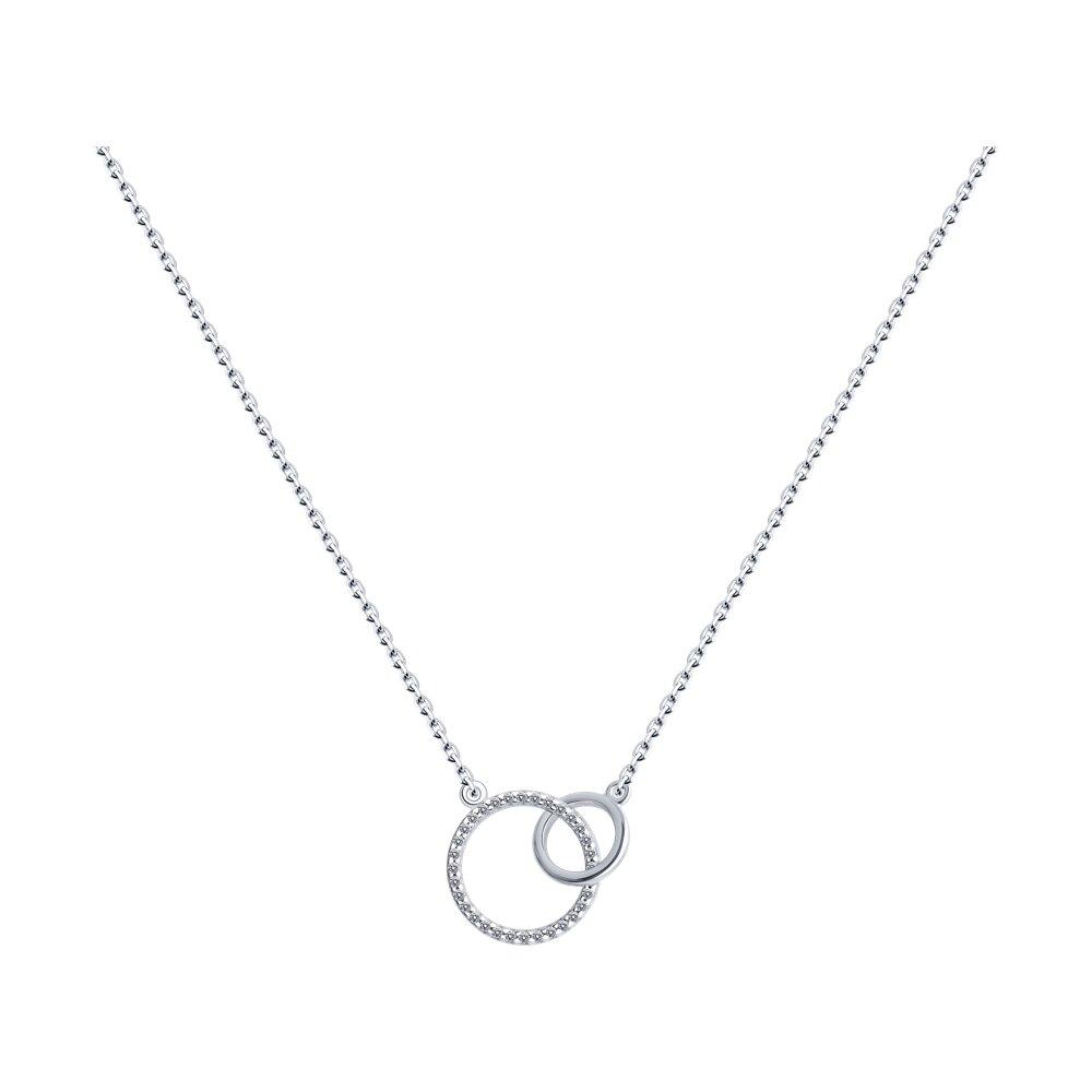 Колье из серебра с фианитами - видео на модели