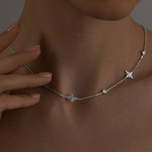 Колье из серебра с фианитами из серебро — вид 3