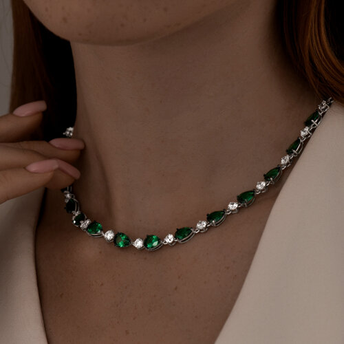 Колье из серебра с фианитами из серебро — вид 3