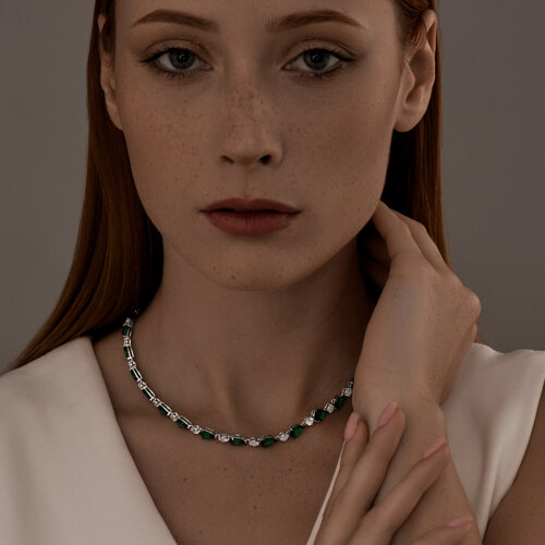 Колье из серебра с фианитами из серебро — вид 4