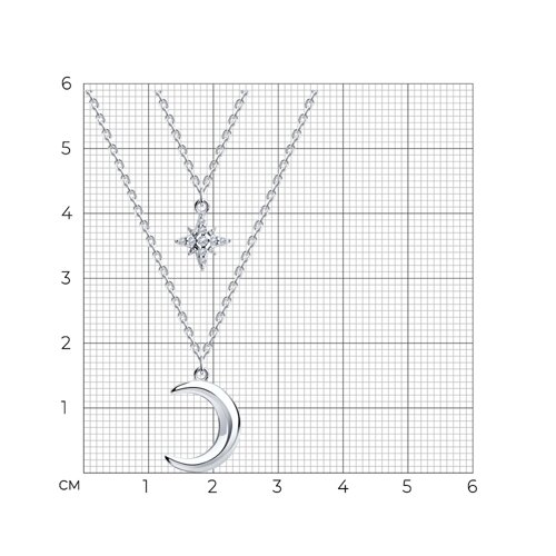 Колье из серебра с фианитами из серебро — вид 3