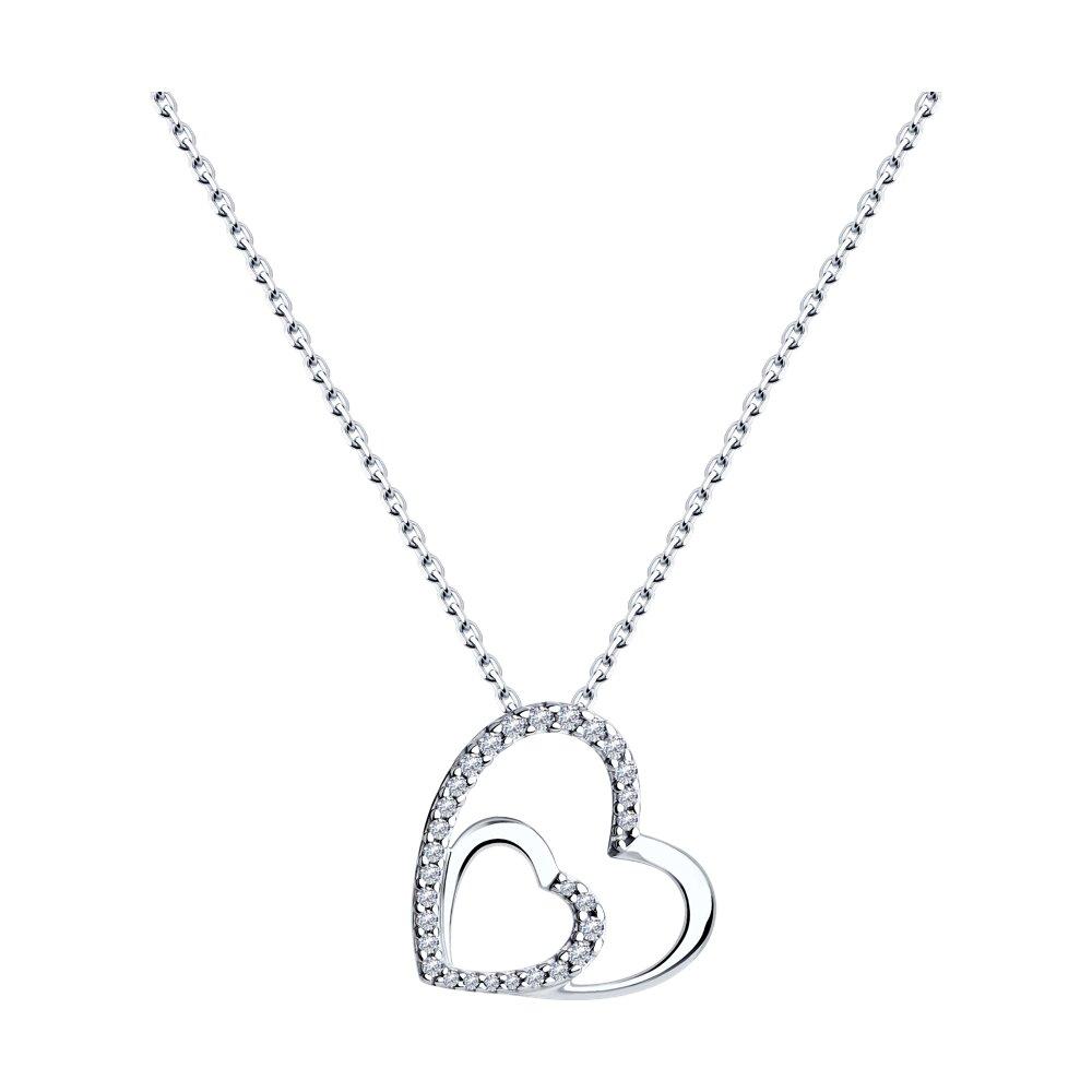 Колье из серебра с фианитами из серебро