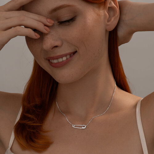 Колье из серебра с фианитами из серебро — вид 5