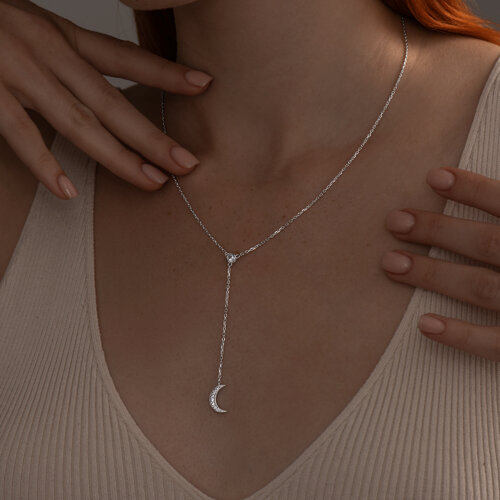 Колье из серебра с фианитами из серебро — вид 3