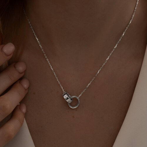 Колье из серебра с фианитами из серебро — вид 3