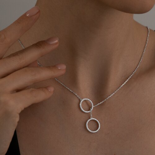 Колье из серебра с фианитами из серебро — вид 3